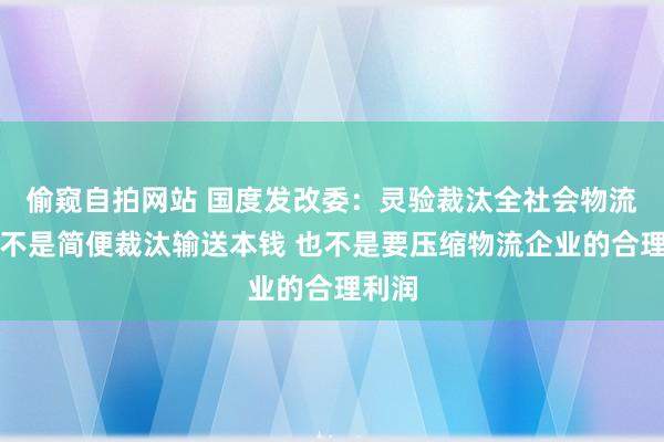 偷窥自拍网站 国度发改委：灵验裁汰全社会物流本钱不是简便裁汰输送本钱 也不是要压缩物流企业的合理利润