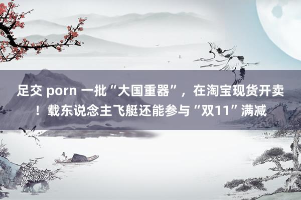 足交 porn 一批“大国重器”，在淘宝现货开卖！载东说念主飞艇还能参与“双11”满减