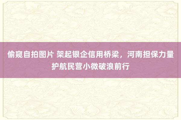偷窥自拍图片 架起银企信用桥梁，河南担保力量护航民营小微破浪前行
