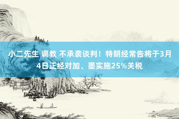 小二先生 调教 不承袭谈判！特朗经常告将于3月4日正经对加、墨实施25%关税